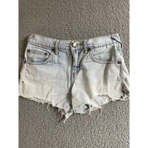 Free People Women's Distressed Cut Off‎ Jean Shorts Sz 25 light wash